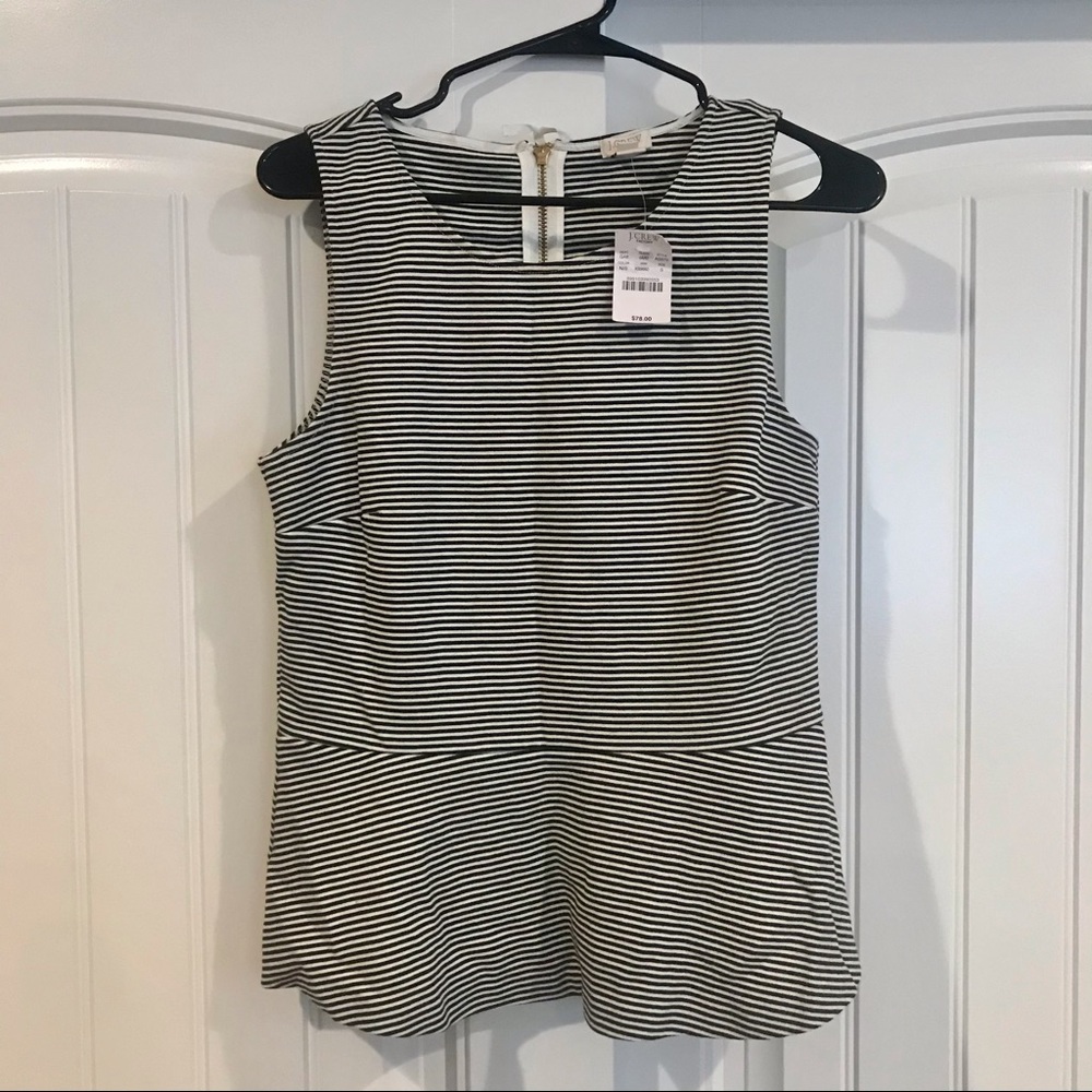 J. Crew Striped Peplum Top